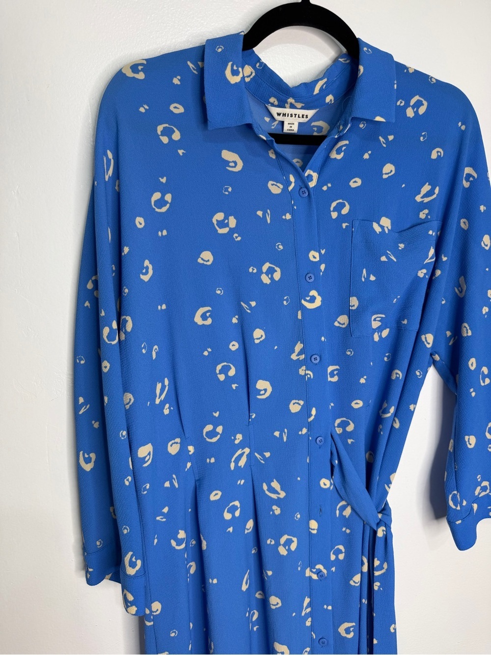 WHISTLES Blue Watercolour Animal Dress size 12 - Picture 6 of 10
